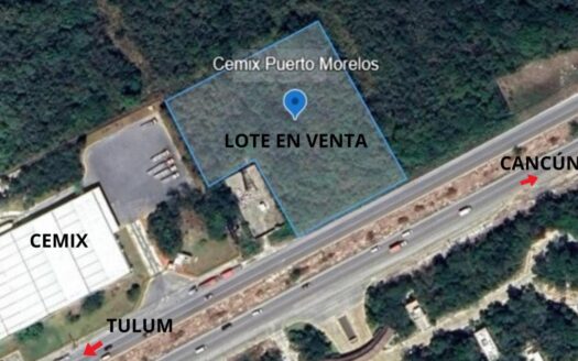 Predio Estratégico Industrial-Comercial: 8,710 m² frente a Carretera Federal Cancún–Tulum